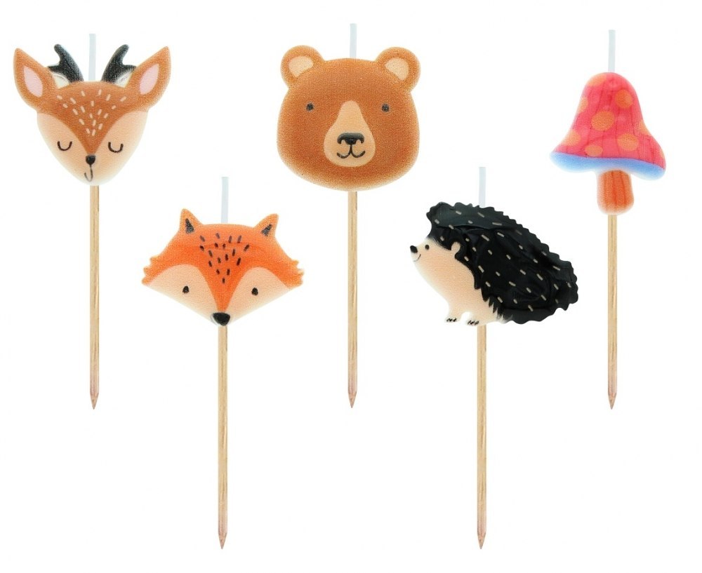 PIKER CANDLES FOREST ANIMALS PACK OF 5 PCS WB GODAN